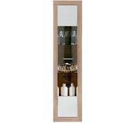 Vitrine avec 1 porte coloris Chêne Cambrian - Blanc - Longueur 44 x profondeur 35 x hauteur 190 cm