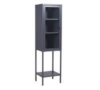 Vitrine Avec Porte en Verre "Misha" 150cm Gris