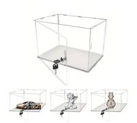 Vitrine avec serrure et clé - Boîte de protection anti-poussière pour objets de collection, sculptures, voitures miniatures - Vitrine de vente au détail sécurisée