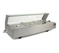 Vitrine Bain Marie Electrique Professionnel KuKoo - 3 Bacs GN 1/2 - Acier Inoxydable - 1500 Watt