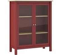 Vitrine Basse 2 Portes en Pin Massif Bordeaux - MAKS - ALTOBUY Rouge G