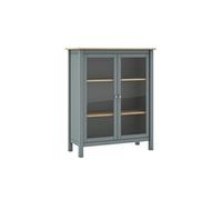 AltoBuy MAKS - Vitrine Basse 2 Portes en Pin Massif Vert Céladon