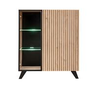 Vitrine basse design NIELSEN - 2 portes avec éclairage LED intégré