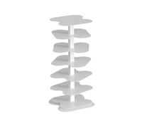 Vitrine Bibliothèque artistique rotative minimaliste sur pied, support créatif en spirale à 6 niveaux acier au carbone Bibliothèque(Blanc)