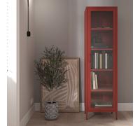 Vitrine bibliothèque avec 4 étagères Vitrine scintillante en métal rouge