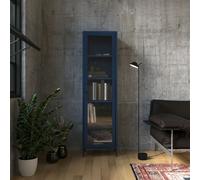 Vitrine bibliothèque avec 4 étagères Vitrine scintillante métal bleu foncé
