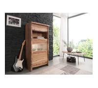 Vitrine - Bois massif d'acacia laqué (Bois naturel) - Design naturel - PURE EDGE 110