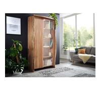 Vitrine - Bois massif d'acacia laqué (Bois naturel) - Design naturel - PURE EDGE 711
