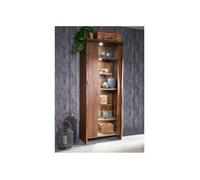 Vitrine - Bois massif d'acacia laqué (Brun classique) - Design naturel - PURE EDGE #207