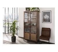 Vitrine - Bois massif de manguier laqué (Marron) - Design industriel - HEAVY INDUSTRY 223