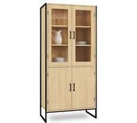 IDMarket – Vitrine buffet haut Detroit H. 176 cm 4 portes design industriel Multicolore