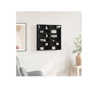 Vitrine Cabinet Noir Chêne 60x8,5x58 cm Bois d ingénierie