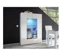 Vitrine CALISTO - LEDs - 2 portes - Blanc laqué