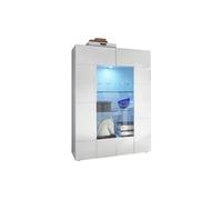 Vitrine CALISTO - LEDs - 2 portes - Blanc laqué