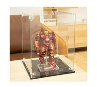 Vitrine carrée en bois massif de 3 mm d'épaisseur avec base noire mate pour souvenirs, figurines, modèles de voitures (15 x 15 x 25 cm)