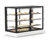 Vitrine Chaude 4 faces Série Sahara Integra base 120 Accès Arrière 2 Etagères Sayl Blanc G