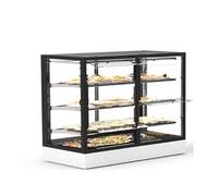 Vitrine Chaude 4 faces Série Sahara Integra base 120 Accès Frontal Porte en Plexi et Arrière 3 Etagères