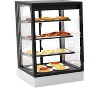 Vitrine Chaude 4 faces Série Sahara Integra base 60 Accès Frontal avec Option GRAB&GO et Arrière 3 Etagères Sayl Blanc G