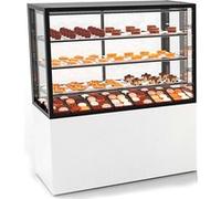 Vitrine Chaude à 4 Faces avec Base 100 1000 x 600 x 1400 mm et Avec Accès Frontal 3 étagères Réglables Sayl Blanc G