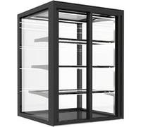 Vitrine Chaude avec Base 60 Integra drop in Série Sahara 3 Etagères Accès Frontal et Arrière Sayl Noir G