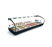 Vitrine Chaude Bain Marie 2 Etagères avec Bacs GN 1/3 Série SHARK avec LED L 840 ou 1190 mm
