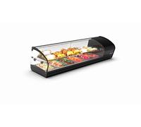 Vitrine Chaude Bain Marie 2 Etagères avec Bacs GN 1/3 Série SHARK avec LED L 840 ou 1190 mm