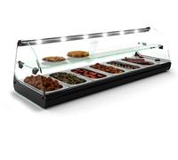 Vitrine Chaude Bain Marie Deux Etagères avec Eclairage LED 840 à 1190 mm