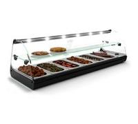 Vitrine Chaude Bain Marie Deux Etagères avec Eclairage LED 840 à 1190 mm SAYL 1 G