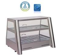 Vitrine chaude professionnelle 2 niveaux Sofraca Noir G