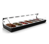 Vitrine chauffante à tapas 6 bacs avec LED - MBH