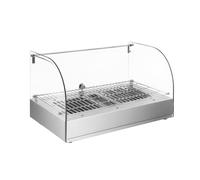 Vitrine Chauffante de Comptoir 25L - INOX Durable - Température Réglable 30-90°C