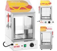 Vitrine chauffante pour 100 hot-dogs, saucisses, 25 pains, 1000 W