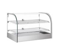 Vitrine Chauffante Professionnelle 45 L - Inox - 30 à 90°C - 800 W - 2 Portes Arrière - Pour Snacks et Pâtisseries