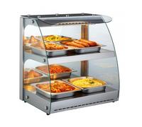 Vitrine Chauffante Professionnelle Inox 560W - Éclairage Intérieur - Température 30 à 85°C