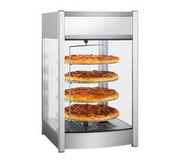 Vitrine Chauffante Tournante pour Pizza - 97L - 30 à 90°C - Éclairage Panoramique - 800 W