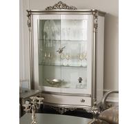 Vitrine classique en argent Meubles de style français Commode Buffet Armoire en verre