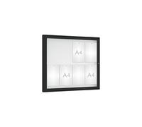 Vitrine Classique RAL9005 - Verre sécurisé - 8 A4 - 830x980mm - PROCITY - 406480.9005