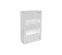 Vitrine COMETE - LEDs - 4 portes - Blanc laqué