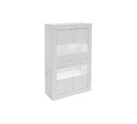 Vitrine COMETE - LEDs - 4 portes - Blanc laqué
