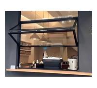 Vitrine coulissante en Alliage d'aluminium pour Food Truck, Stand de Restauration, Maison - Alliage d'aluminium avec Verre trempé (60 x 70 cm)