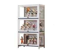 Vitrine d’armoire de curiosités pour objets de collection, vitrine en acrylique avec portes, conception de porte rabattable, étagère de rangement pour salon, salle de jeux 31.4*12.9*41.7in/80cm