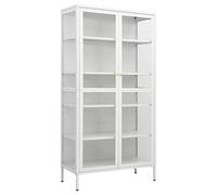 vidaXL Vitrine d'exposition Blanc 90x40x180 cm Acier et verre trempé 336080