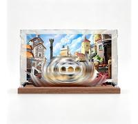 Vitrine d'affichage en acrylique HD pour LEGO 21356 Bateau à vapeur sur le canal - Boîte d'exposition transparente, étui de rangement, protection anti-poussière (modèle non inclus) (fond A)