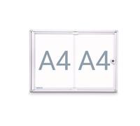 Vitrine d'affichage - MAUL - 2 x DIN A4 - Aluminium anodisé - Verre artificiel - Serrure intégrée