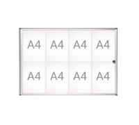 Vitrine d'affichage - MAUL - 8 x DIN A4 - Aluminium anodisé - Verre artificiel - Serrure intégrée