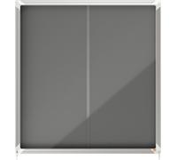 Vitrine d'affichage Premium Plus intérieur 12xA4 feutre porte coulissante verre gris