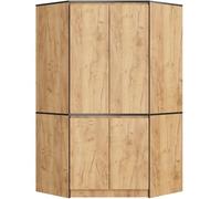 Vitrine d'angle AKORD S100 Chêne Craft 100 cm avec 4 portes et 6 étagères fini en Chêne Roble 100x50x180 cm