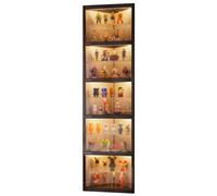 Vitrine d'angle avec Éclairage LED, 211 Cm De Haut, Armoire à Curiosités avec Porte Coulissante, Étagères Amovibles, for Objets De Collection(Black LED)