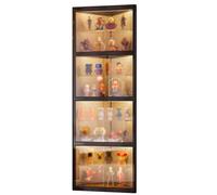 Vitrine d'angle avec Portes, Armoire à curiosités à 4 Niveaux avec éclairage LED, étagères Amovibles, for Salle de Jeux ou Chambre à Coucher(Black)