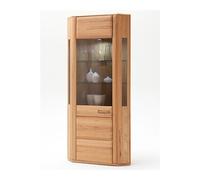 Vitrine d'angle / vaisselier coloris hêtre huilé - Longueur 69 x Hauteur 209 x Profondeur 69 cm